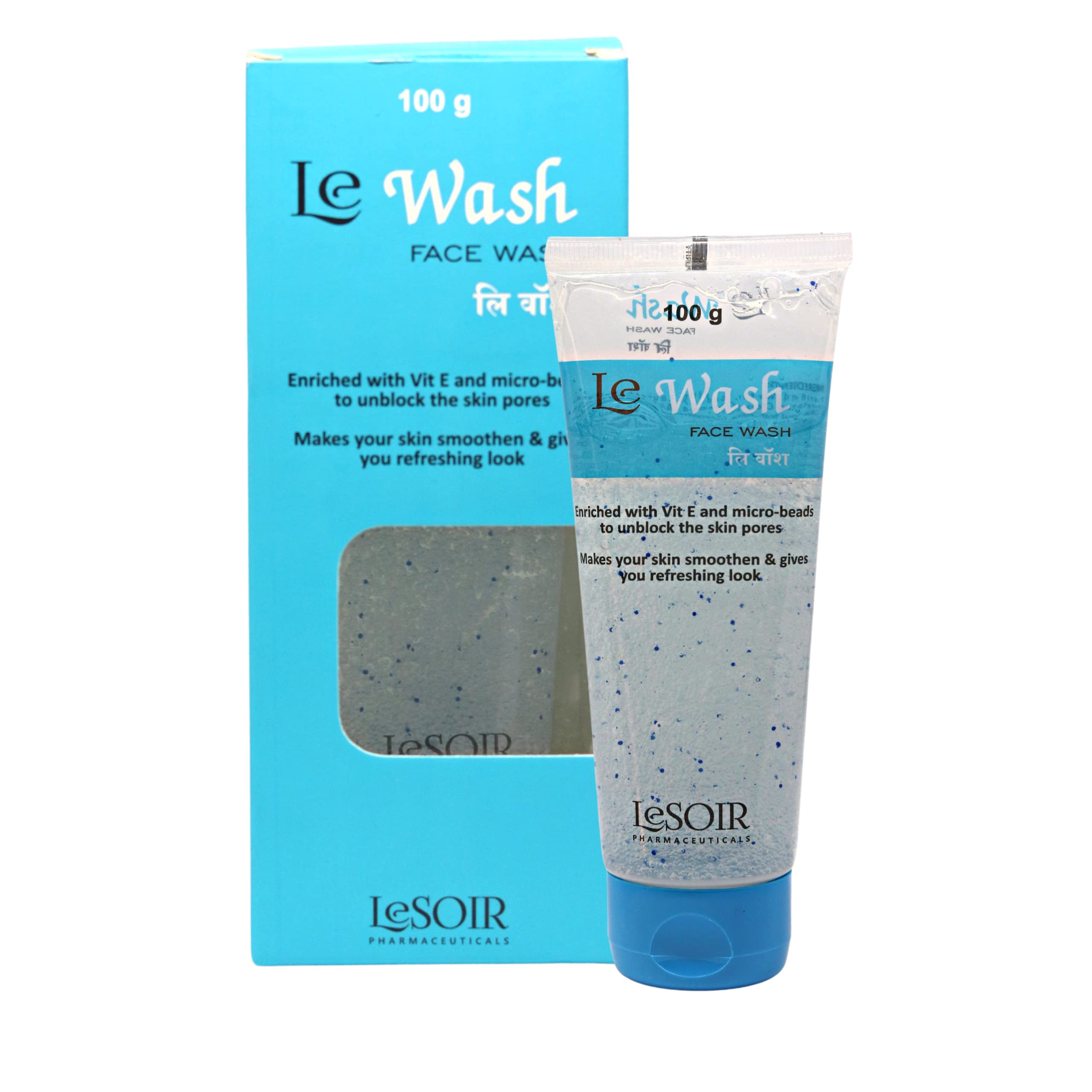 Le Wash Face Wash for Glowing Skin & Deep Pore Cleansing - 100g Gentle Foaming Cleanser for All Skin Types | Daily Skincare Routine, Acne Prevention & Makeup Removal