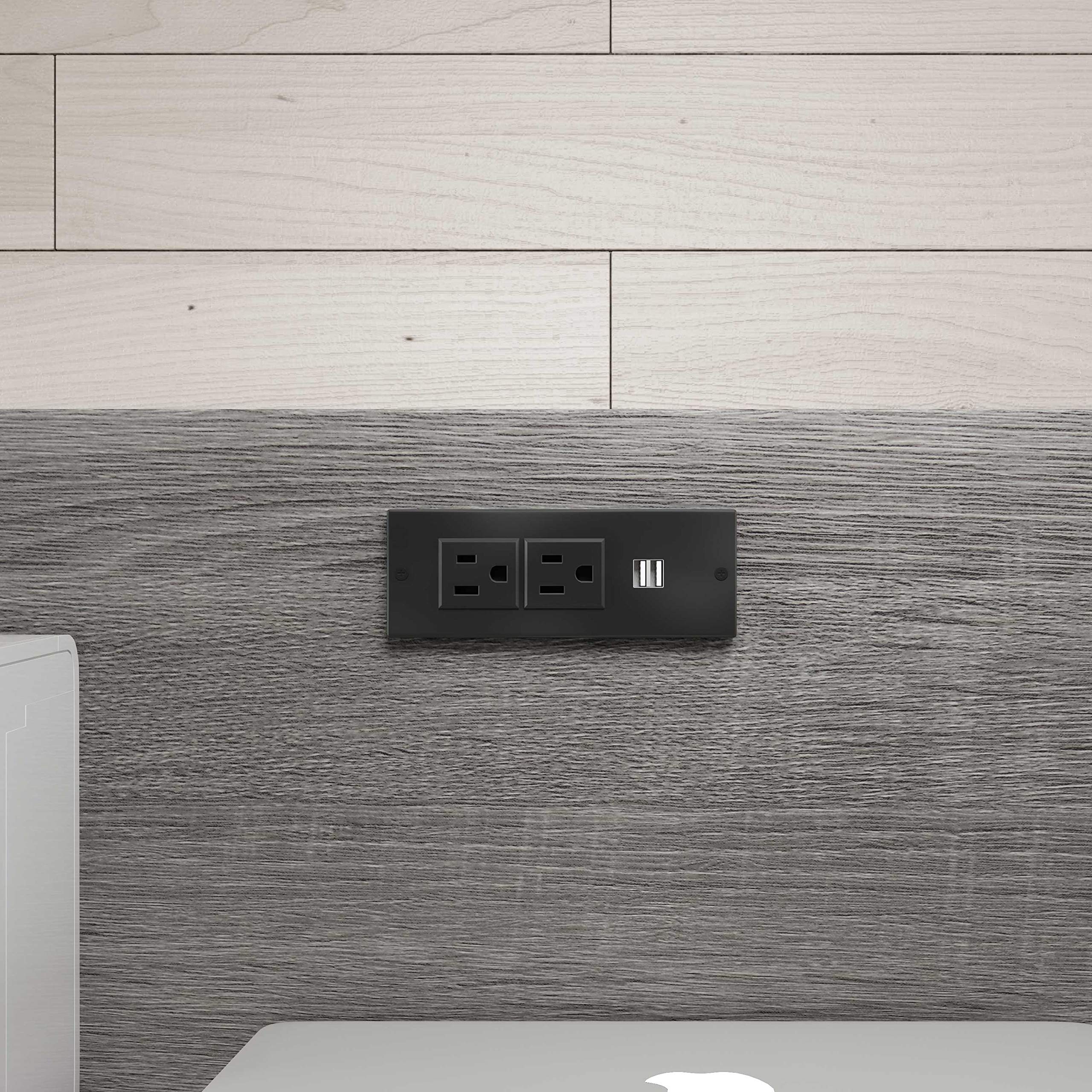 DAR CORE Gaming L-Shaped Desk with Built-in Power Outlets, Gray/Black - Perfect for Home Office & PC Gaming Setup