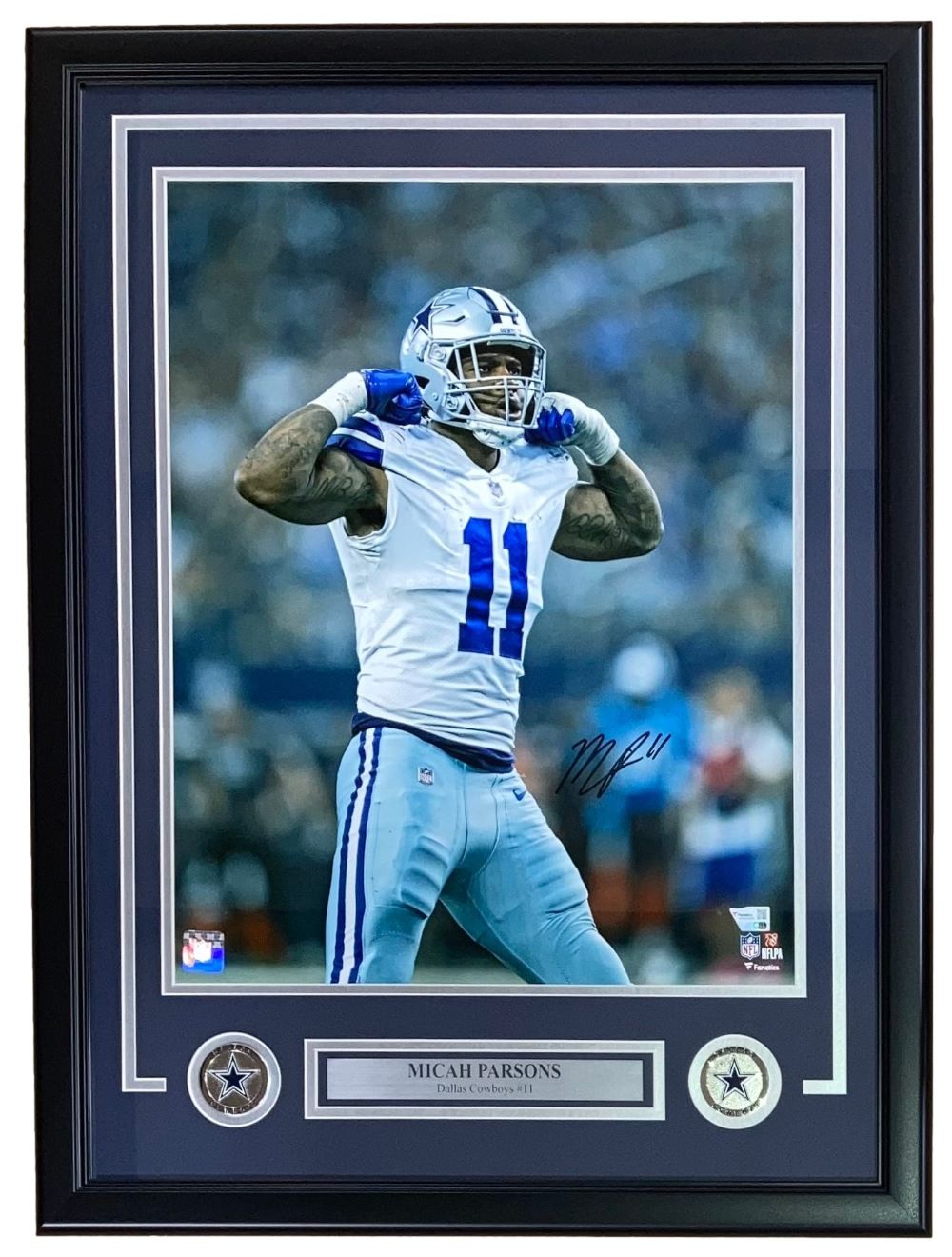 Authentic Micah Parsons Autographed Dallas Cowboys 16x20 Framed Photo - Limited Edition Collectible for Sports Fans & Memorabilia Enthusiasts - Perfect for Game Room, Man Cave, or Office Decor
