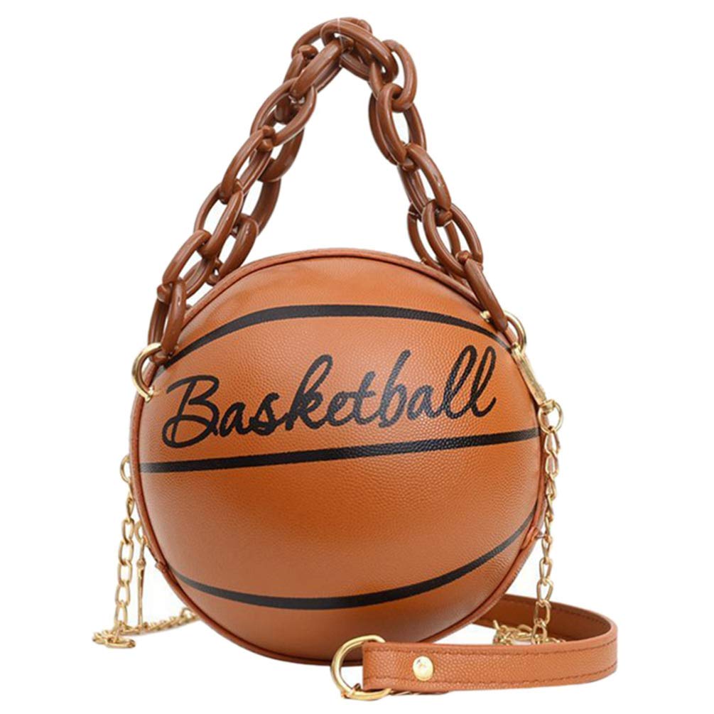 Basketball Shaped Shoulder Bag - Leather Crossbody Purse for Sports & Travel