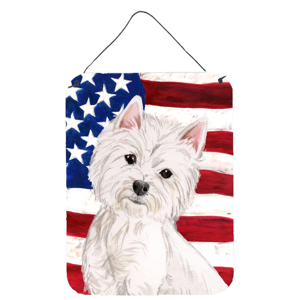 Westie Patriotic Wall Decor - 12x16 Aluminum Metal Sign for Kitchen, Bar, Bathroom & Front Door | American Flag Themed Home Plaque | Perfect for 4th of July, Memorial Day & Patriotic Home Decor