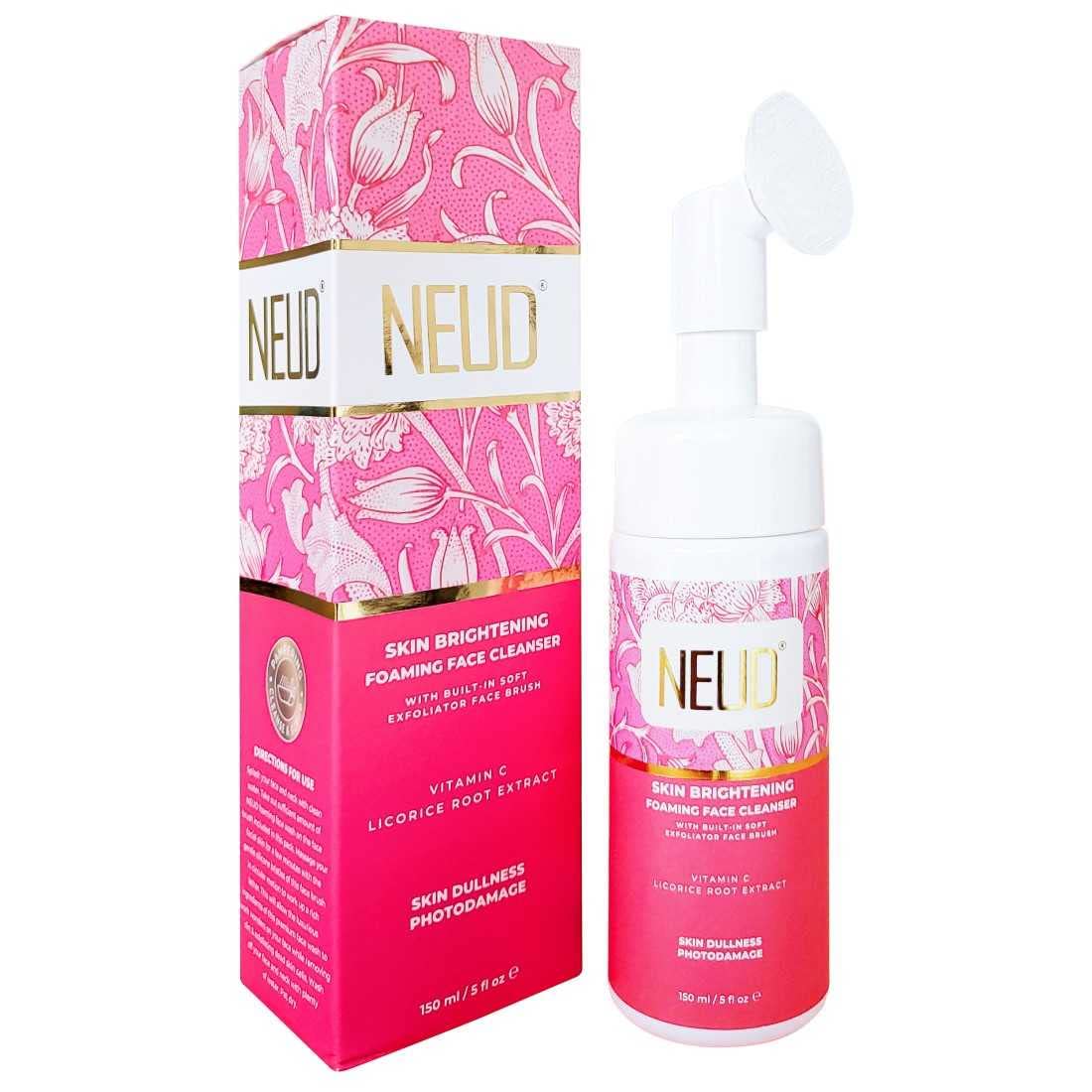 NEUD Foaming Face Cleanser 150ml - Brightening Facial Wash for Glowing Skin | Gentle Daily Cleanser for All Skin Types | Perfect for Morning & Night Skincare Routine