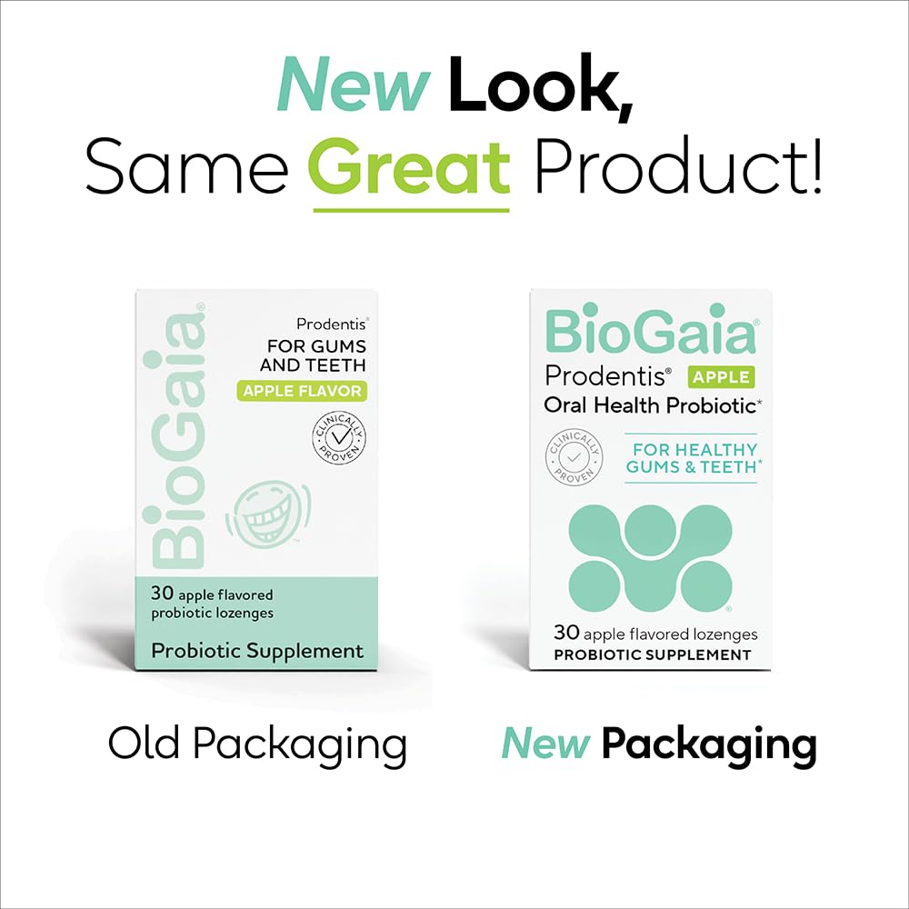 BioGaia Prodentis 3-Pack Dental Probiotic Lozenges - Apple Flavor | Supports Healthy Gums & Teeth | Oral Microbiome Balance | 90-Day Supply | Ideal for Daily Oral Care & Travel Use