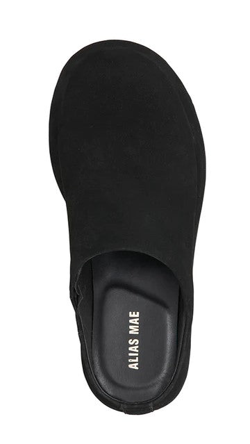 Alias Mae Phoebe Slide Sandals - Black Nubuck Leather Comfortable Slides for Women | Perfect for Beach, Pool, and Summer Casual Wear