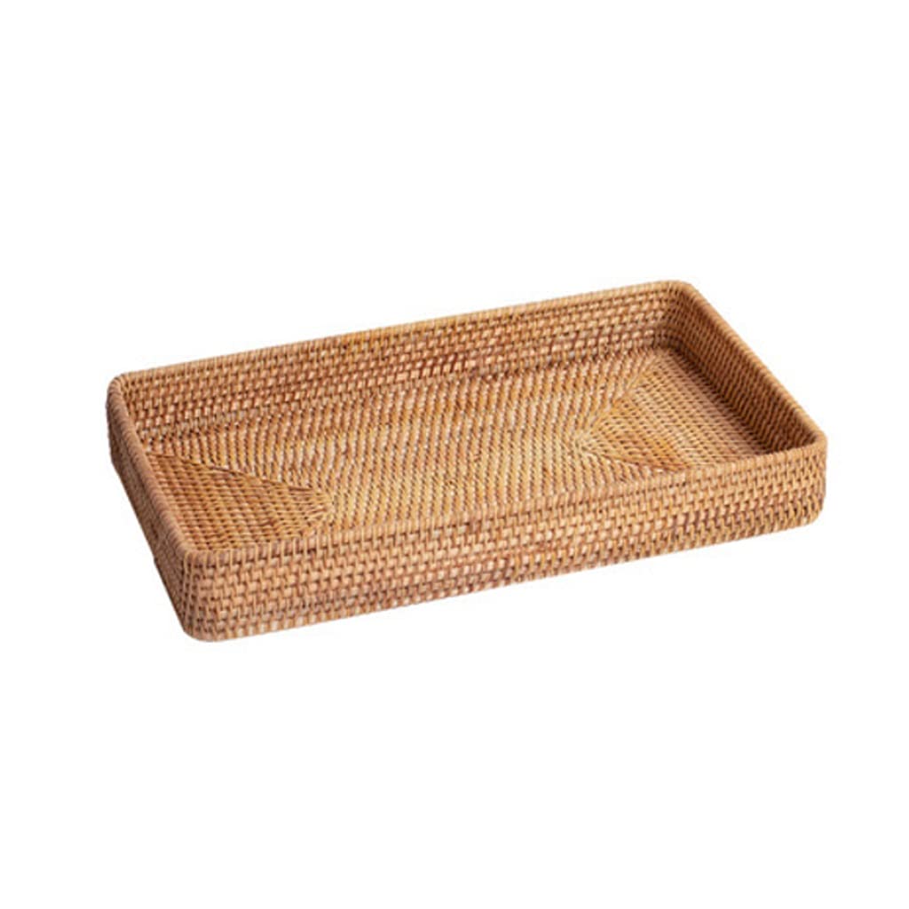 Handmade Rattan Woven Storage Basket - Natural Straw Organizer Box for Home & Office (Large/Small) | Perfect for Desk Organization, Bathroom Storage, and Living Room Decor