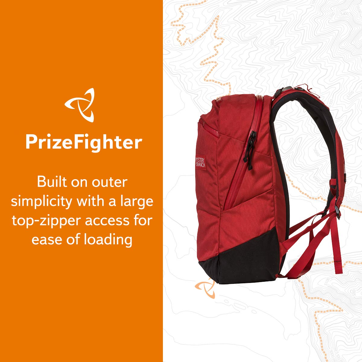 Mystery Ranch PrizeFighter 21L Daypack - Durable Hiking & Travel Backpack for Men & Women (Cherry Red) - Perfect for Outdoor Adventures, Commuting & Daily Use
