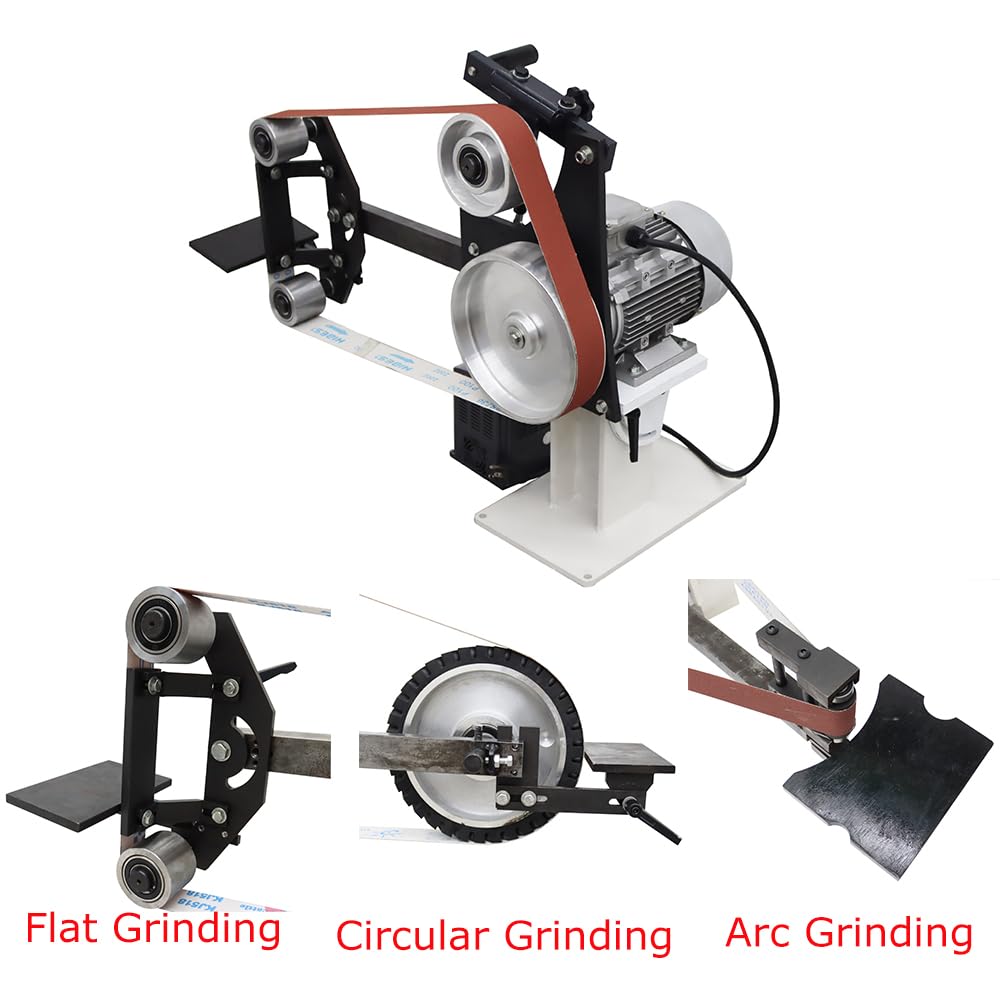 2x72 Inch Variable Speed Belt Sander - Vertical & Horizontal Multi-Angle Belt Grinder for Knife Making, Metal Polishing & Woodworking | Includes 3 Grinding Wheels & Sturdy Base | 110V 0-2840 RPM | Perfect for DIY Projects & Professional Workshops