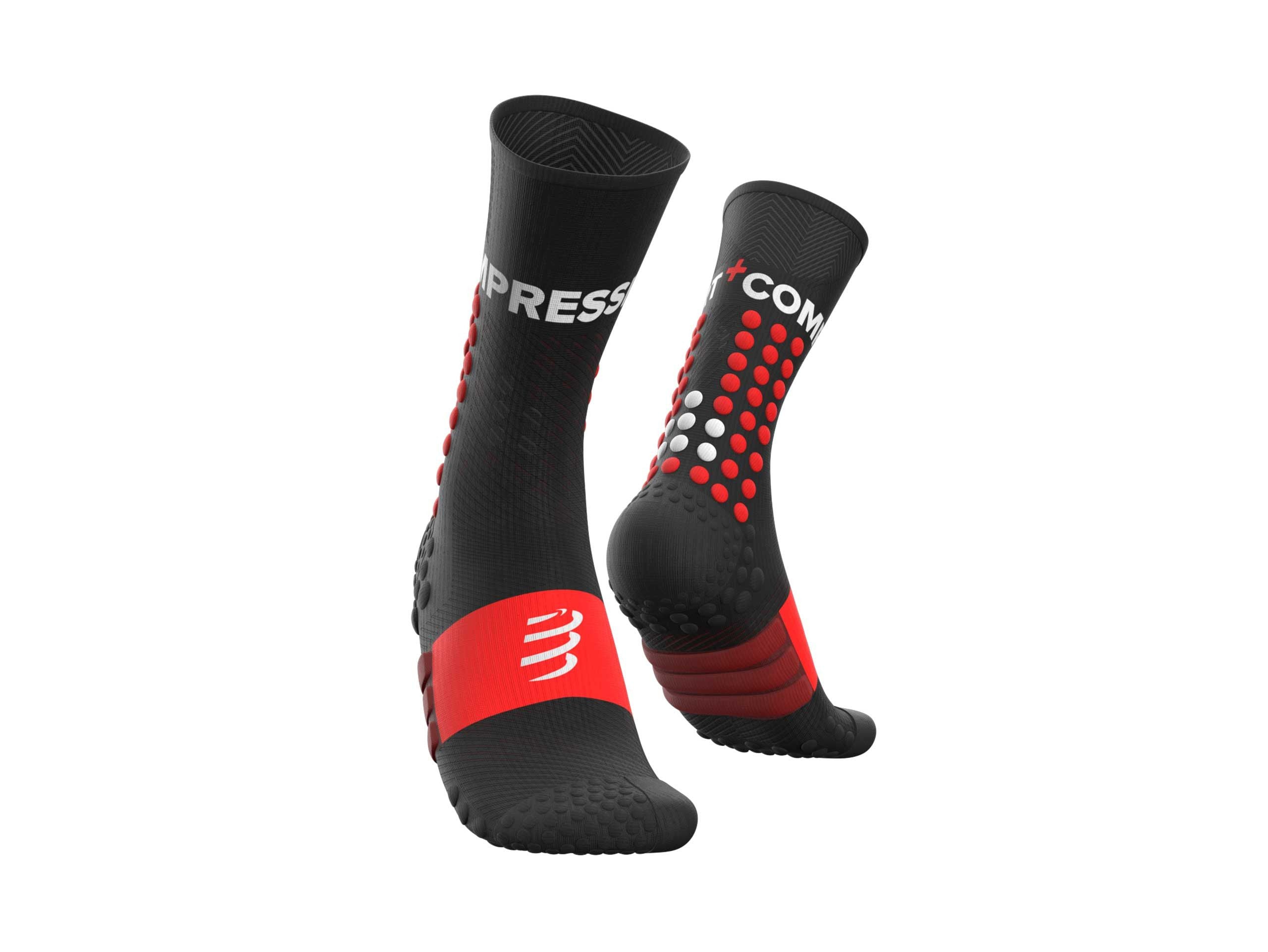 Compressport Unisex Ultra Trail Running Socks - Black | Moisture-Wicking & Cushioned for Long Distance Hiking, Trail Running & Outdoor Adventures