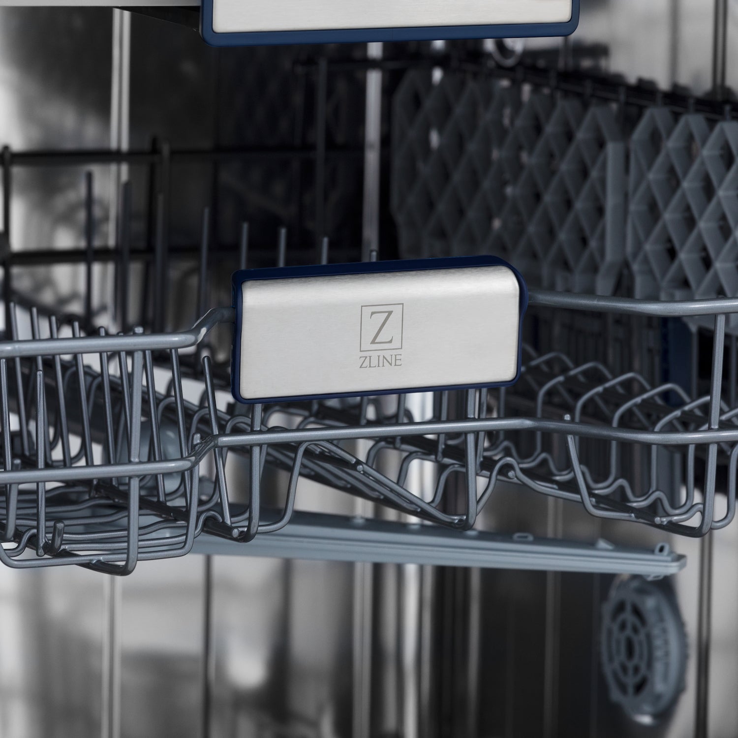 ZLINE Autograph Edition 24 Inch 3rd Rack Top Control Tall Tub Dishwasher - White Matte Finish with Champagne Bronze Handle, 51dBA Quiet Operation (DWVZ WM 24 CB) - Perfect for Modern Kitchens and Open Concept Homes