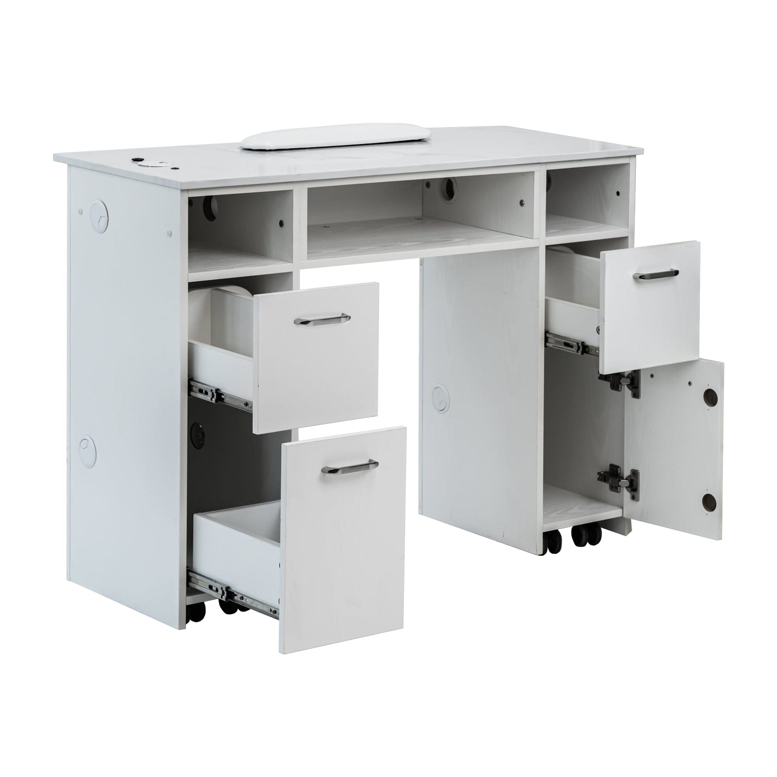 Professional AVIGNON Manicure Table for Nail Salon & Home Spa - Portable Manicure Station with Adjustable Height & Storage Drawer - Perfect for Nail Technicians & DIY Nail Care