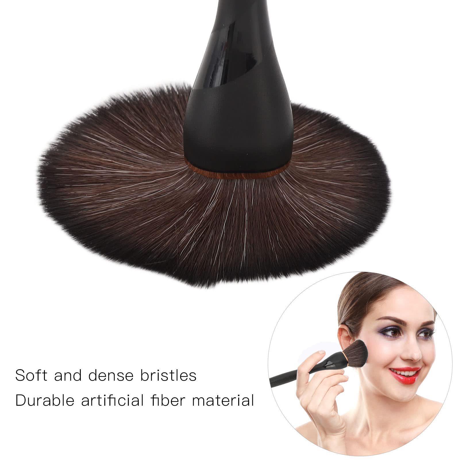 Premium Blending Brush for Flawless Makeup - Soft & Dense Synthetic Fiber Foundation Brush for Even Application (Black) | Perfect for Contouring, Highlighting & Seamless Blending