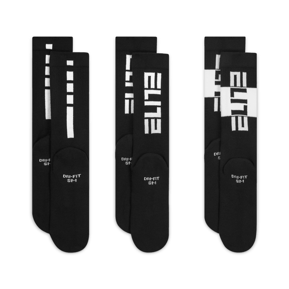 Nike Youth Elite Crew Socks 3-Pack for Boys - Comfortable Athletic Socks for Running, Basketball & School Sports