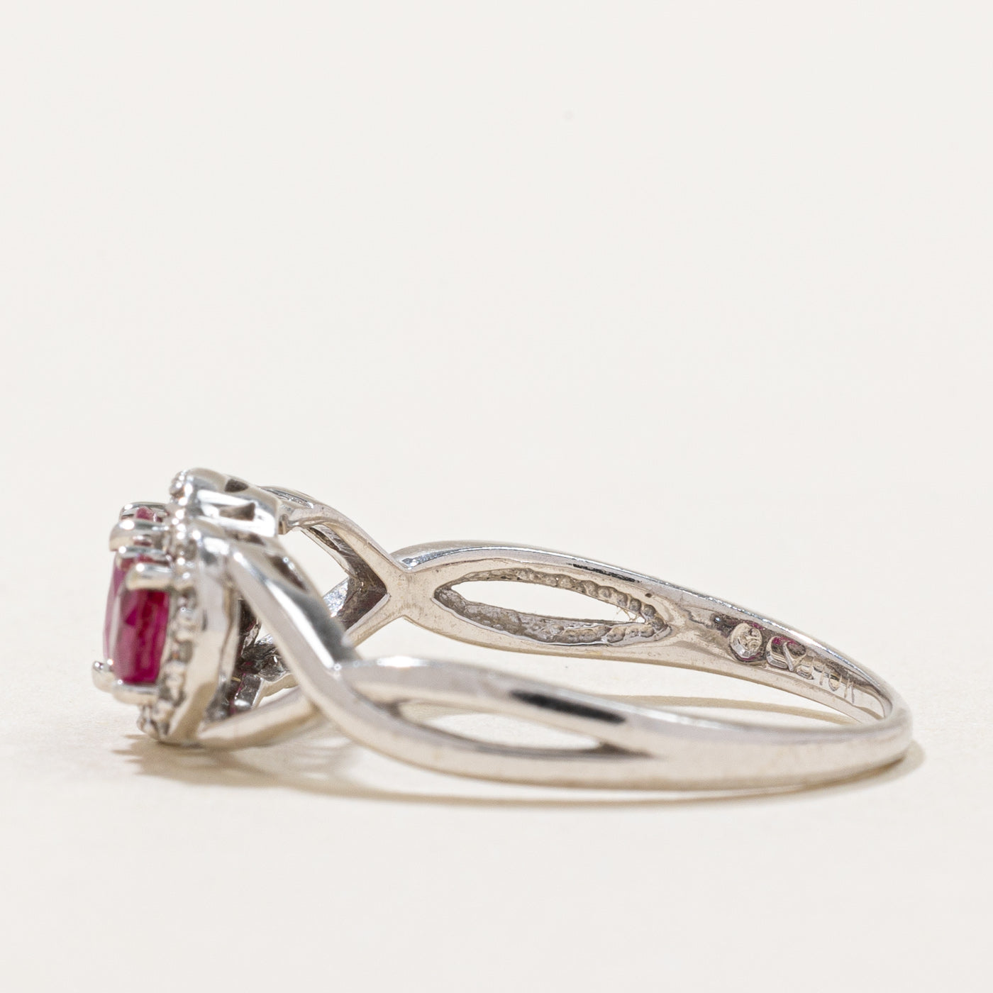 Exquisite Three Stone Ruby & Diamond Cocktail Ring - 0.76ctw Ruby & 0.10ctw Diamond - Size 7 - Perfect for Evening Parties, Date Nights & Special Occasions