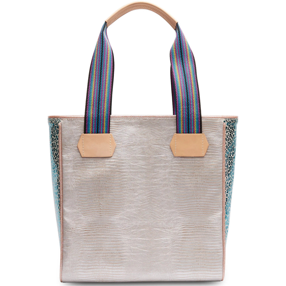 Consuela Classic Tote Bag - Premium Handmade Woven Tote for Women - Celeste Blue Boho Beach Bag - Perfect for Shopping, Travel & Beach Day Essentials