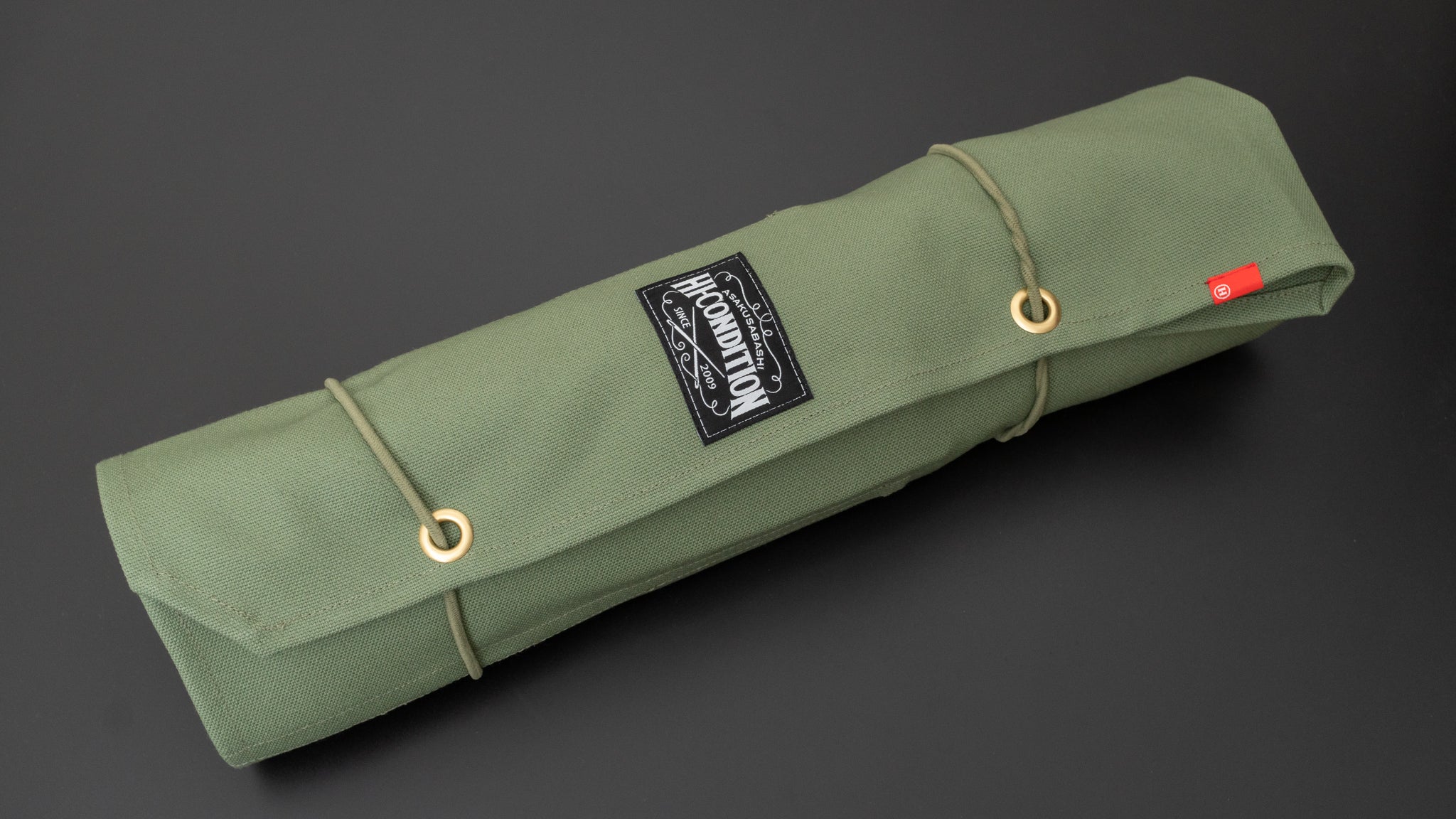 HI CONDITION Hanpu Canvas 6 Pocket Knife Roll - Dusty Green | Professional Chef Knife Organizer for Kitchen, Camping & BBQ Accessories Storage