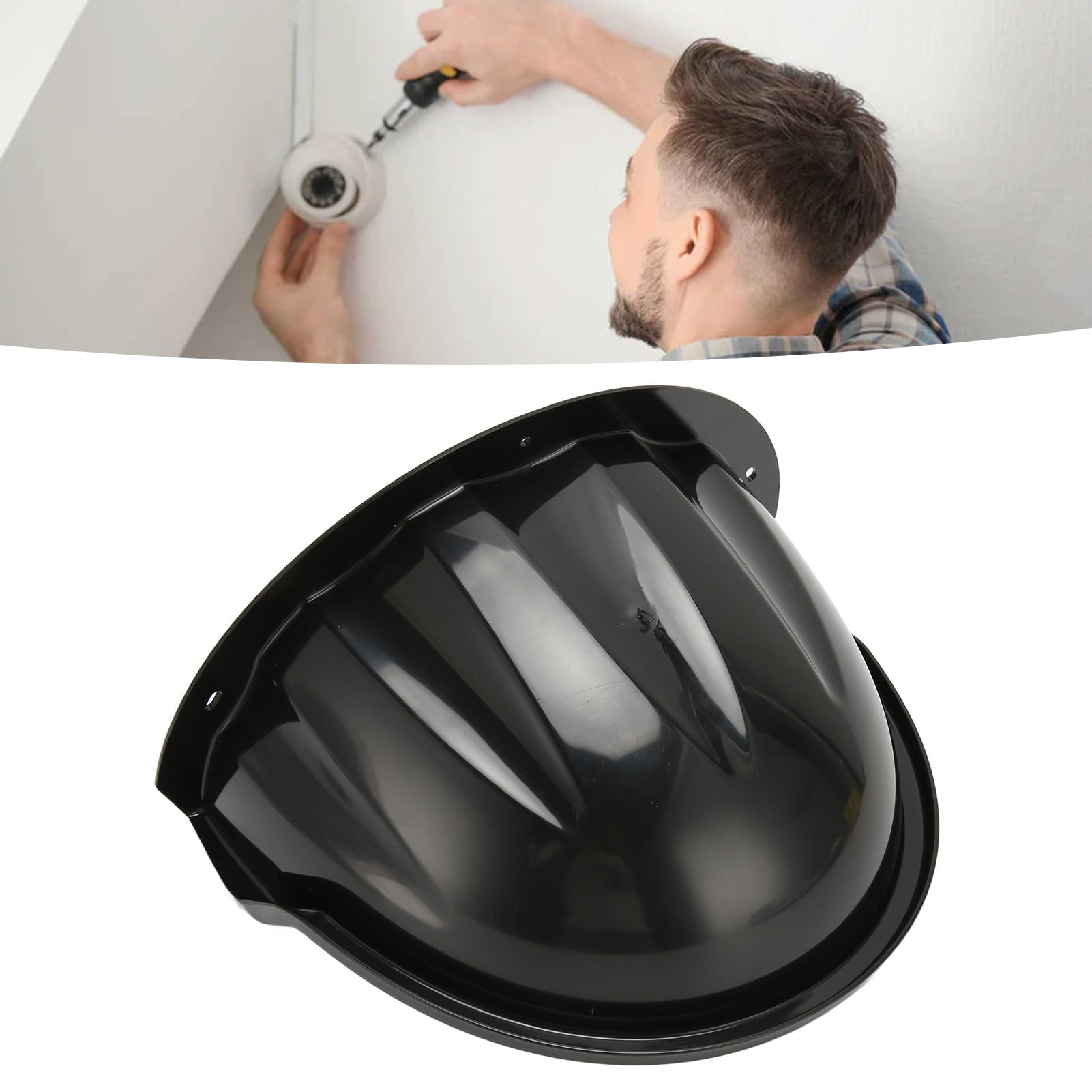 Universal ABS Plastic Weatherproof Security Camera Cover - Sun & Rain Shade Dome for Outdoor/Indoor Surveillance Cameras (Black) | Perfect for Home Security, Office Monitoring & Weather Protection