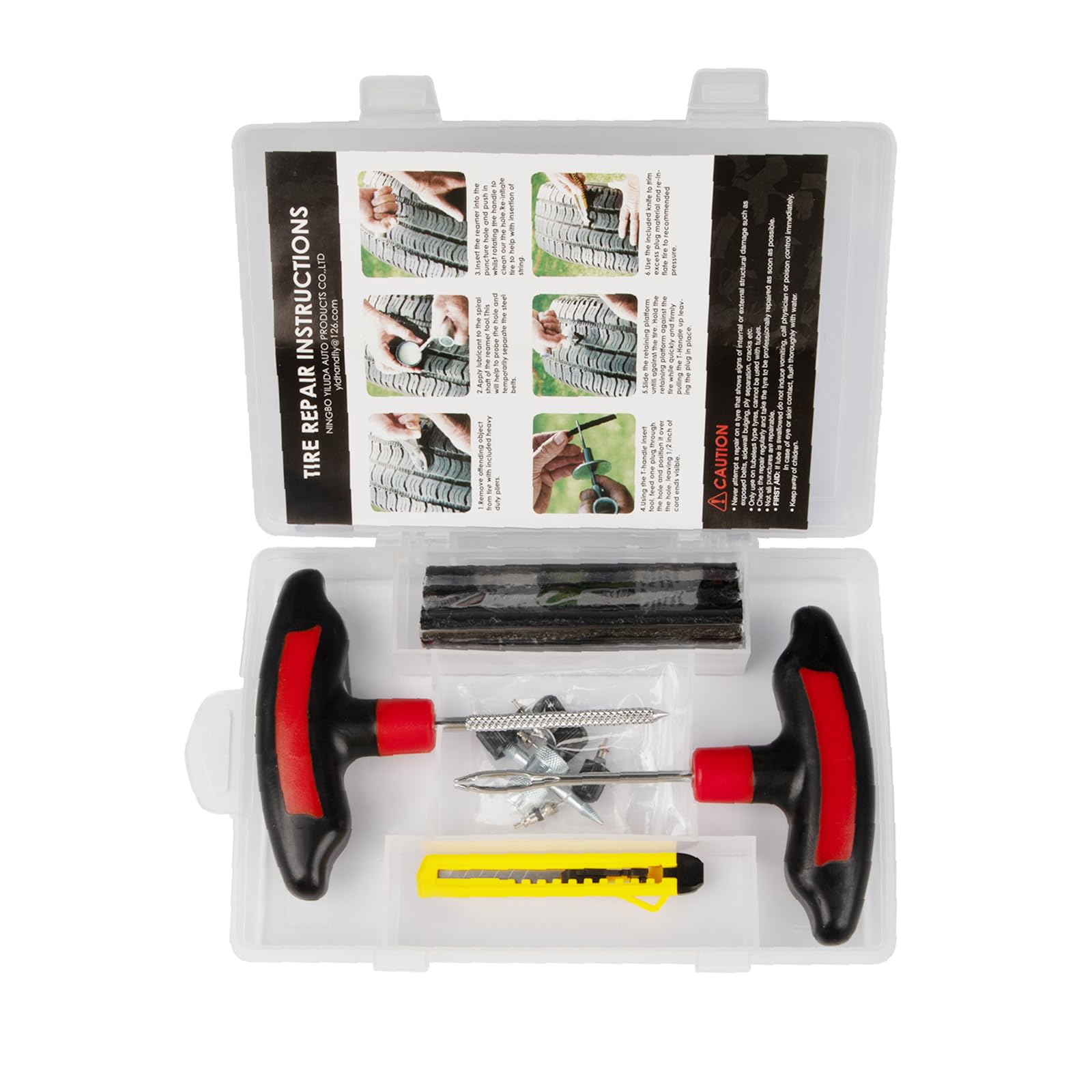 23-Piece Heavy Duty Tire Repair Kit - Car, Truck, RV, SUV, ATV & Motorcycle Tire Plug & Patch Kit for Emergency Roadside Flat Tire Fixes