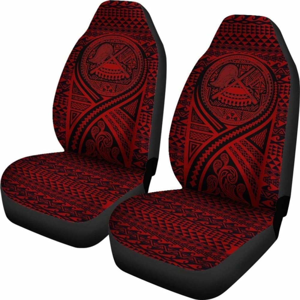 American Samoa Car Seat Cover with Polynesian Tattoo Design - Red (Model 9 174914) | Durable Protection for Vehicles, Perfect for Cultural Enthusiasts & Island-Themed Car Decor