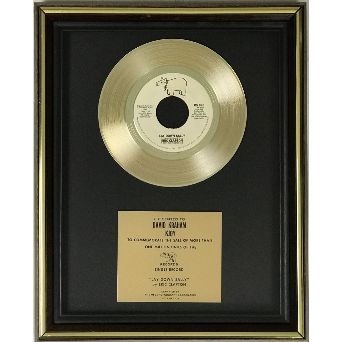 Eric Clapton Lay Down Sally Vinyl Record - 70s RSO Records Collector's Edition - Perfect for Vintage Music Lovers & Home Decor