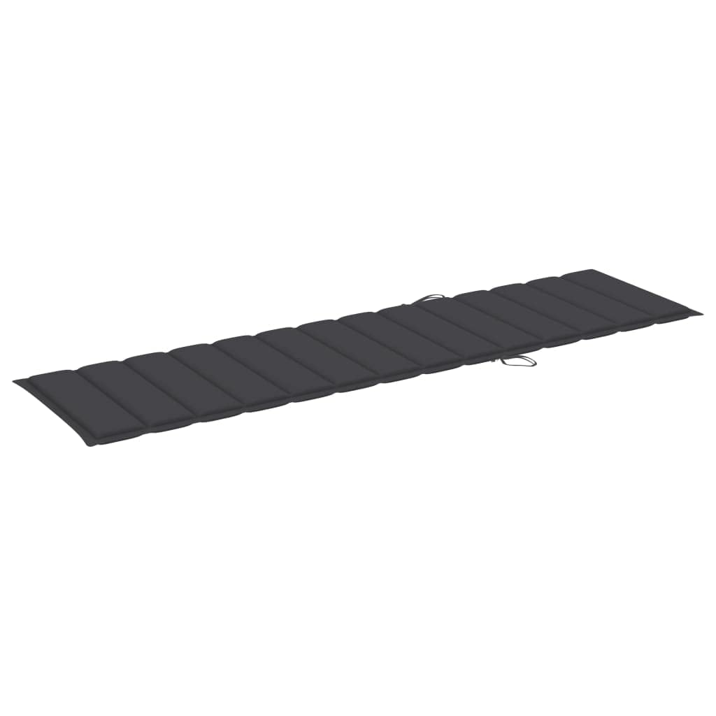 Premium Outdoor Sun Lounger Cushion - Universal Chaise Lounge & Patio Furniture Cushion with Secure Ties - Wear-Resistant, Durable Anthracite Fabric (78.7