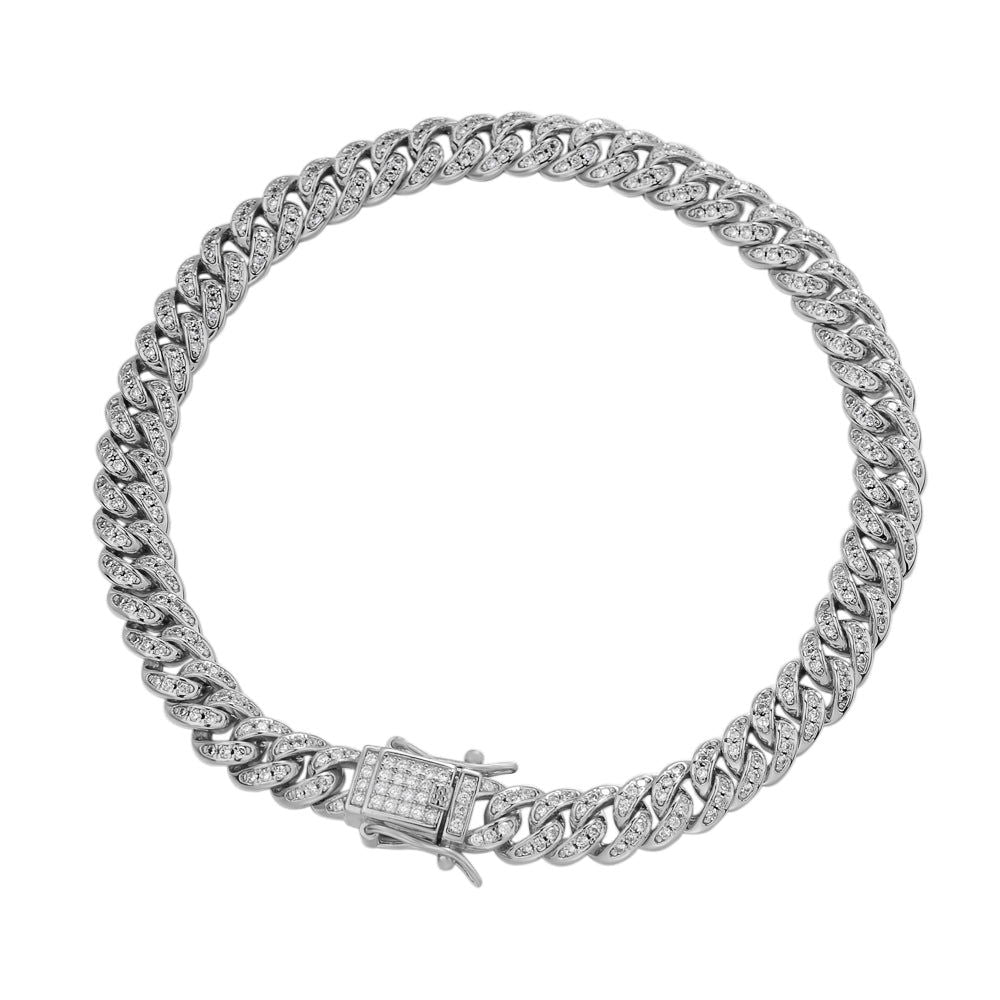 Men's 925 Sterling Silver Miami Cuban Link Bracelet 6MM - Hip Hop Rapper Style Jewelry for Men, Perfect for Gifts, Parties, and Everyday Wear