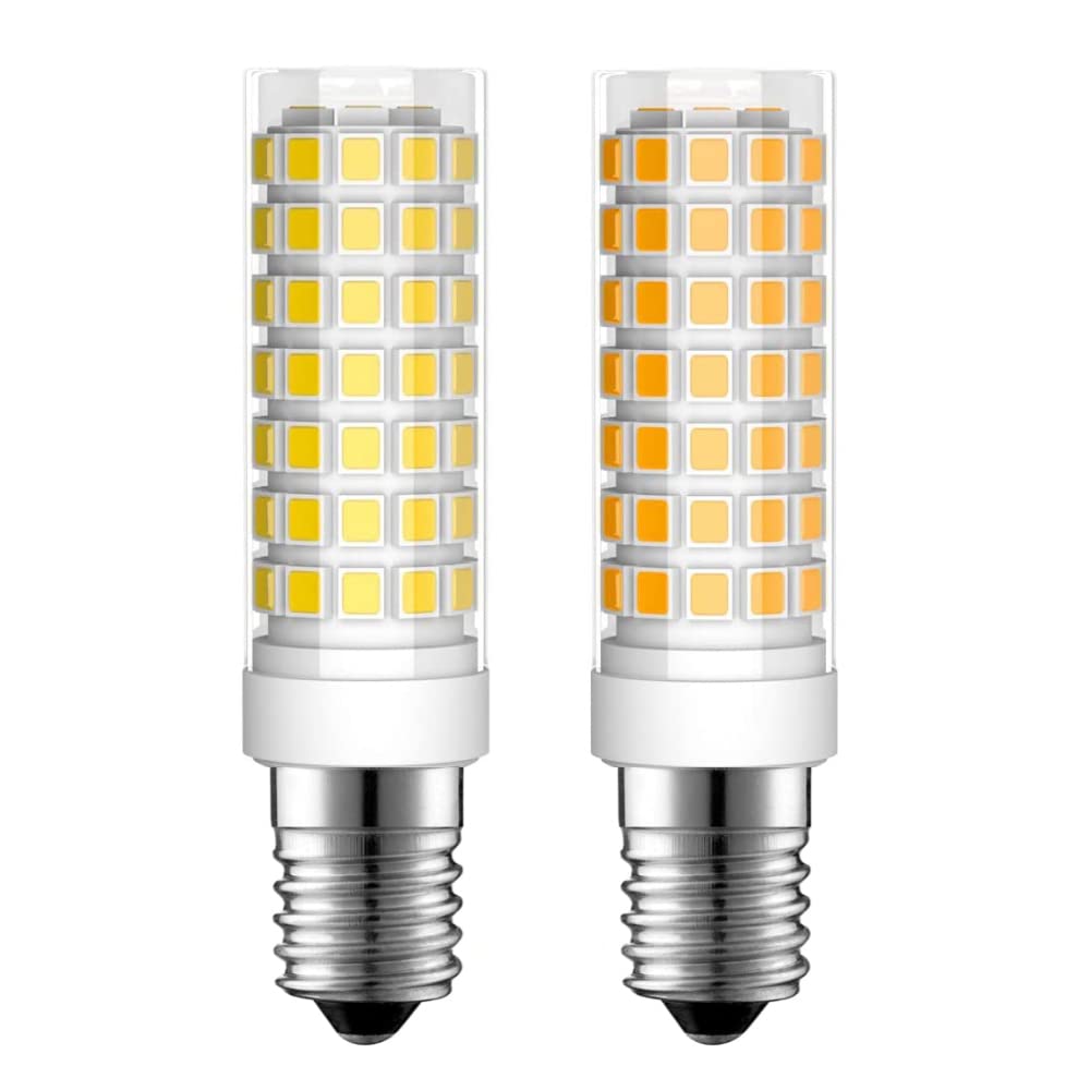 2-Pack E14 LED Bulb 8W Warm White 3000K - European Base Refrigerator & Oven Light for Whirlpool RBD305PVS02, Cooker Hood Bulb 4173175 & 4174189 - 80W Equivalent AC120V - Perfect for Kitchen Appliances & Home Lighting