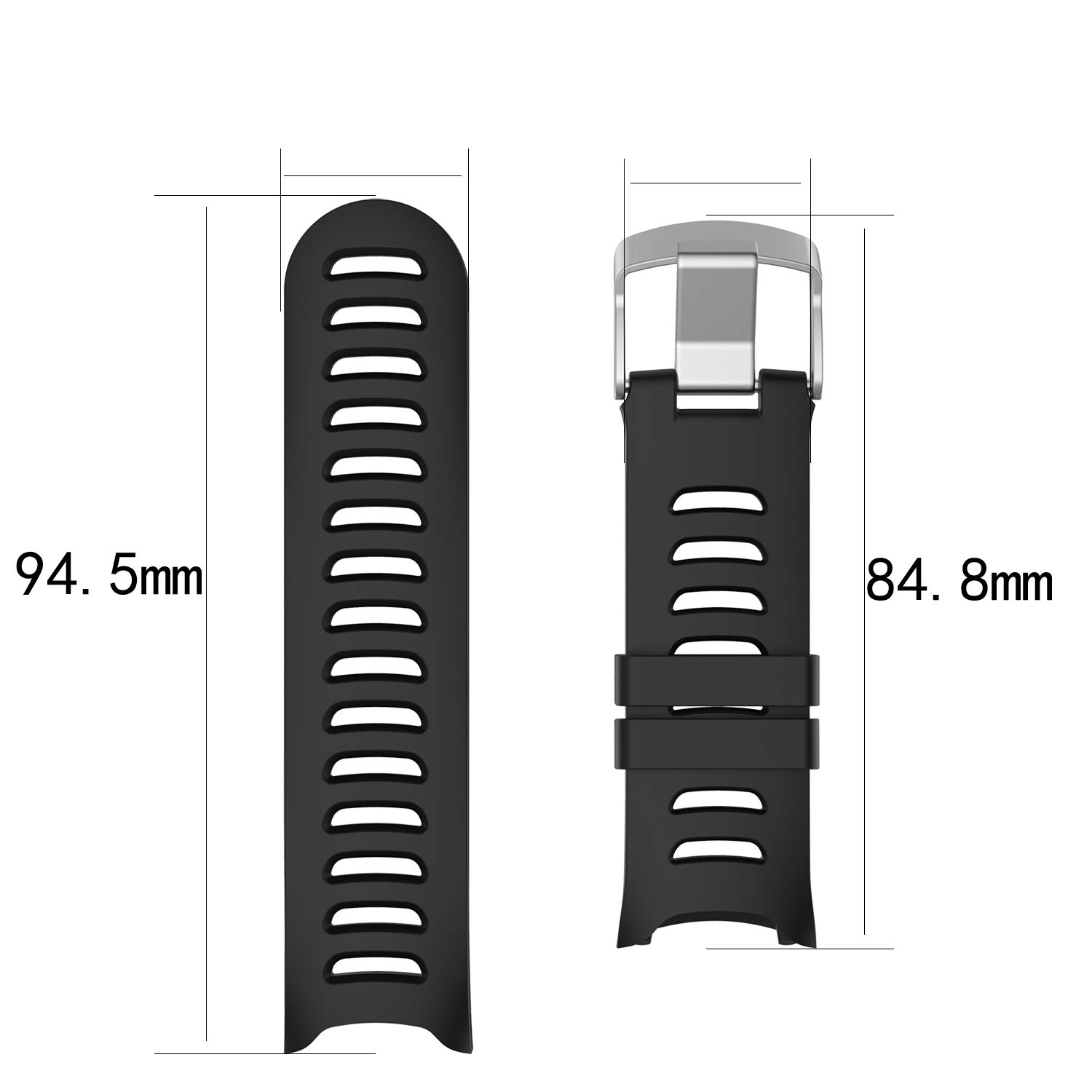 Premium Soft Silicone Replacement Watch Band for Garmin Forerunner 610 GPS Smartwatch - Durable & Comfortable Wrist Strap Compatible with Forerunner 610 - Perfect for Running, Workouts & Outdoor Activities