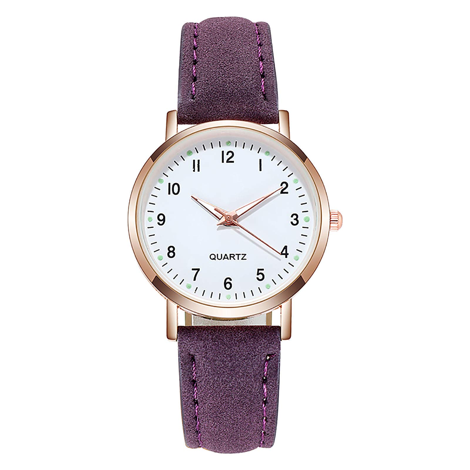 Koippimel Women's Quartz Wristwatch with Luminous Diamond-Studded Retro Design - Purple One Size Watch for Ladies | Perfect for Evening Events, Office Wear & Special Occasions