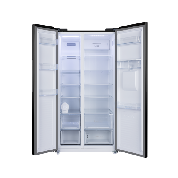 CHIQ 618L Side By Side Refrigerator CSS616NBSD - Energy Efficient French Door Fridge with Spacious Interior for Large Families & Entertaining