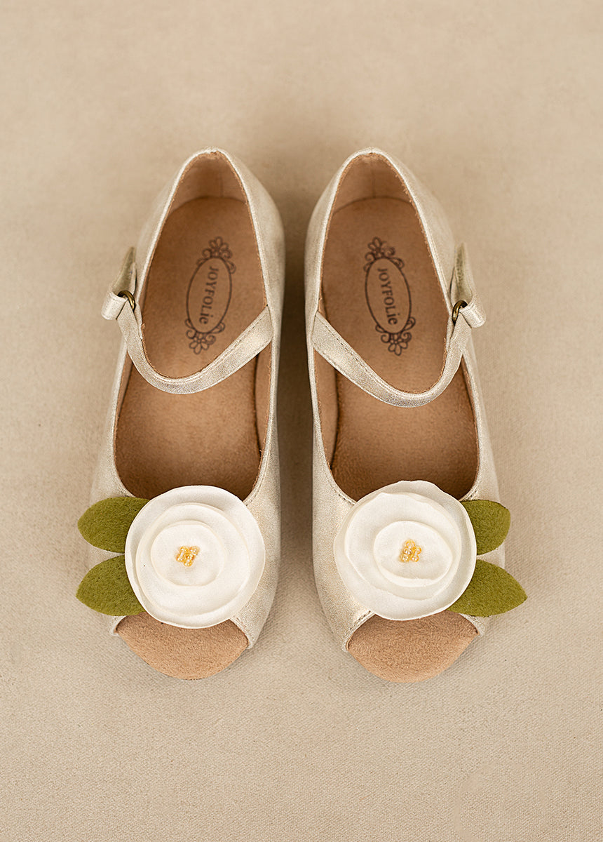 Charlotte Flower Girl Flat Shoes in Ivory - Comfortable & Elegant for Weddings, Parties & Special Occasions