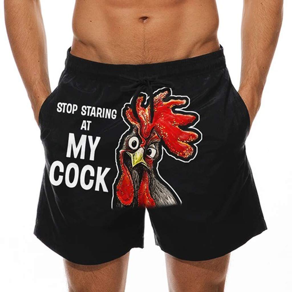 **Men's Quick-Dry Athletic Shorts with Lace-Up Pockets - Funky Print Gym Shorts for Workout, Beach, Festival & Father's Day Gifts**