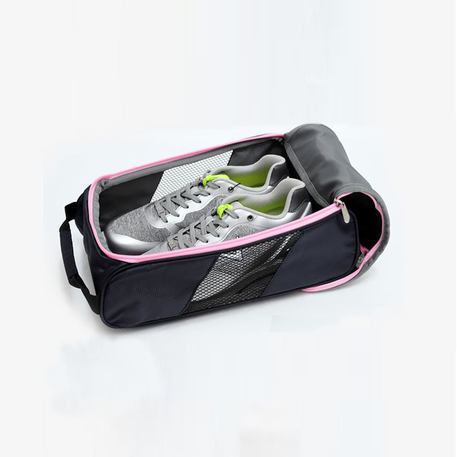 FOOTJOY Men's & Women's Golf Shoe Bags - Waterproof Travel Shoe Organizer for Golf Clubs (Navy & Pink) - Perfect for Golf Tournaments, Travel & Storage