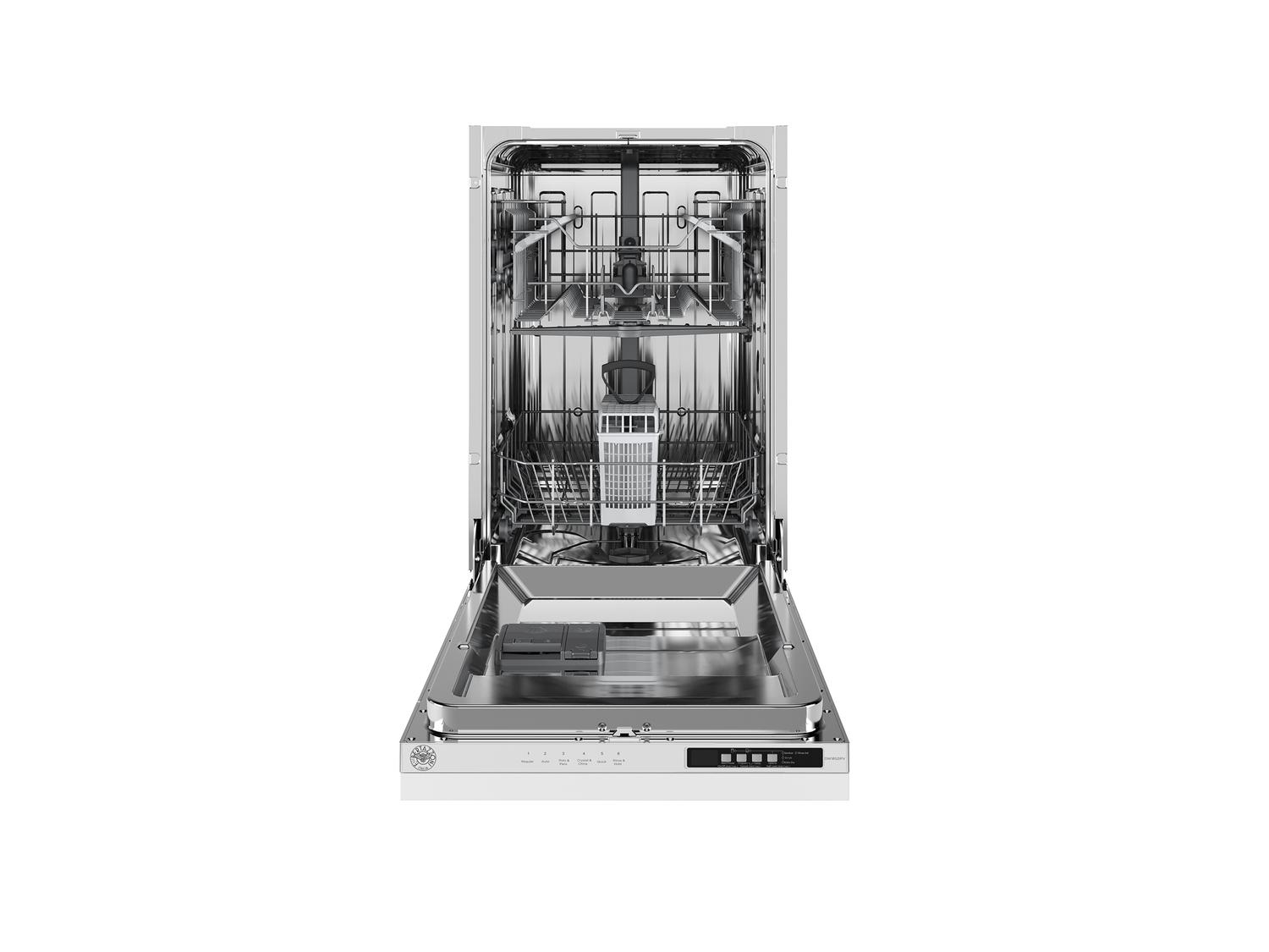 Bertazzoni DW18S2IPV 18 Inch Built-In Dishwasher - Panel Ready, 8 Place Settings, 51 dB Ultra Quiet, 6 Wash Cycles - Perfect for Modern Kitchens & Open-Concept Living Spaces