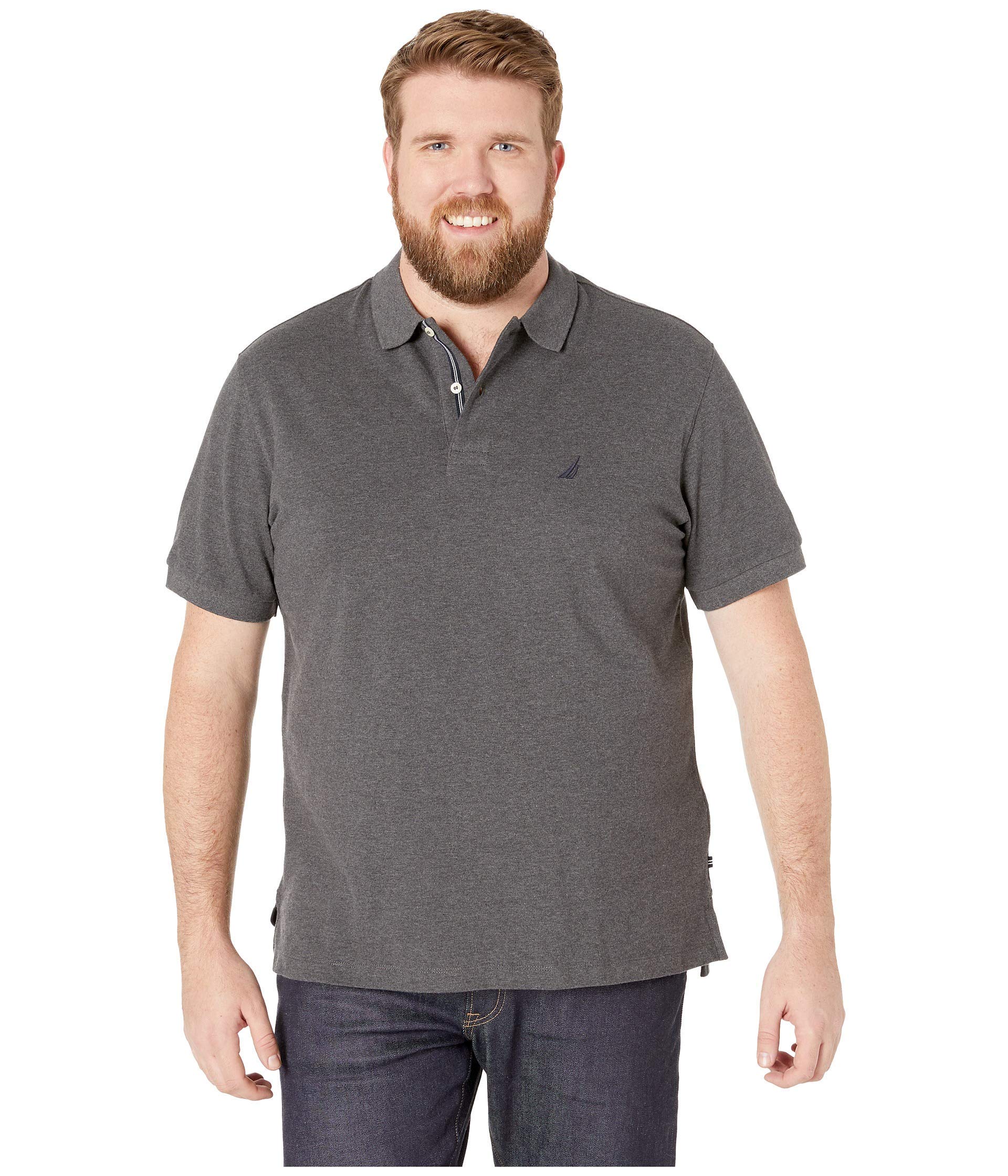 Nautica Men's Big & Tall Short Sleeve Stretch Solid Deck Polo Shirt - Comfortable Casual Wear for Summer, Golf & Outdoor Activities