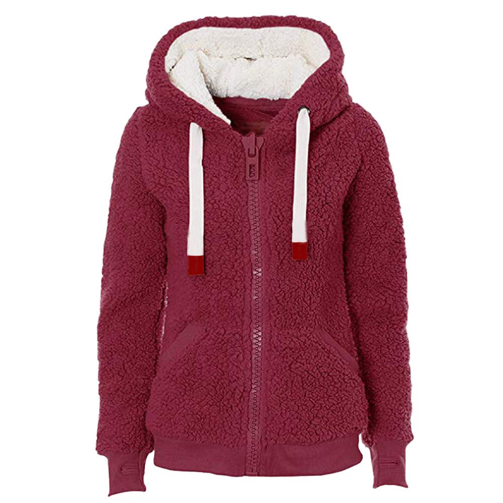 Women's Long Sleeve Fleece Pullover Coat with Zipper - Soft Warm Winter Sweatshirt for Casual Outfits, Outdoor Activities & Layering