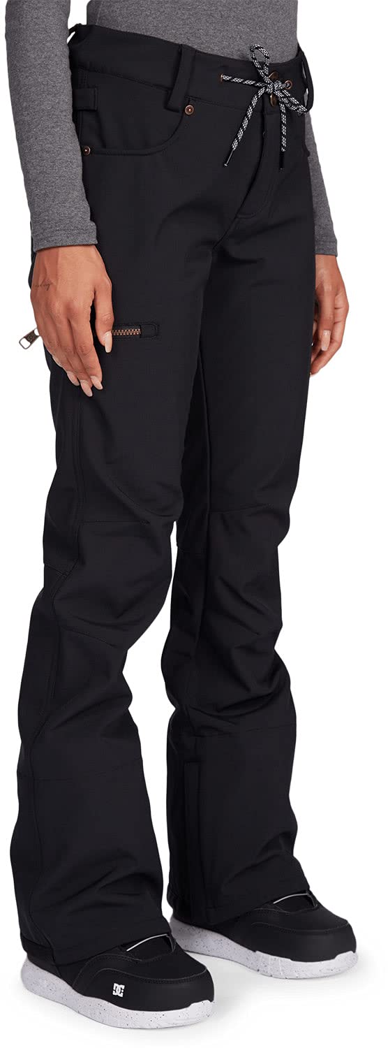 DC Viva Softshell Women's Snowboard Pants - Waterproof, Windproof & Breathable - Black Size XL - Perfect for Skiing, Snowboarding & Winter Outdoor Activities