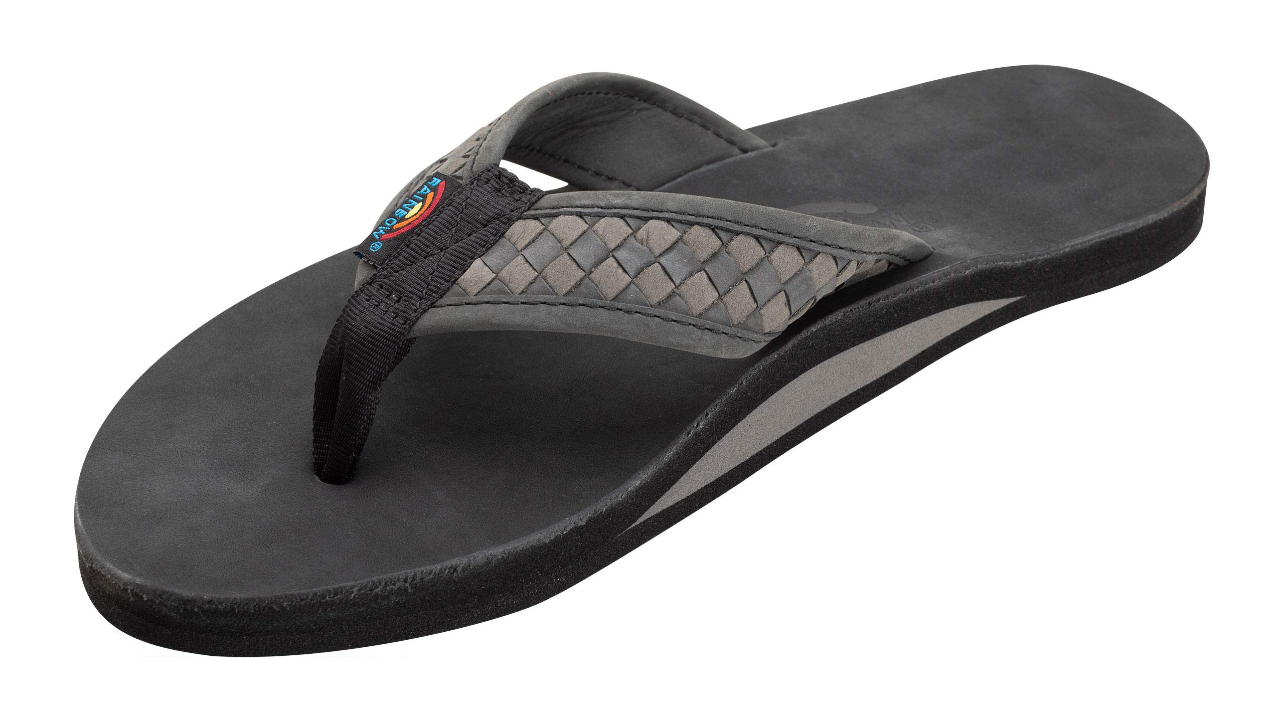 Premium Men's Rainbow Sandals - The Bentley Luxury Leather with Single Layer Arch & Hand Woven Straps | Comfortable Beach & Casual Footwear for Summer Outdoor Activities