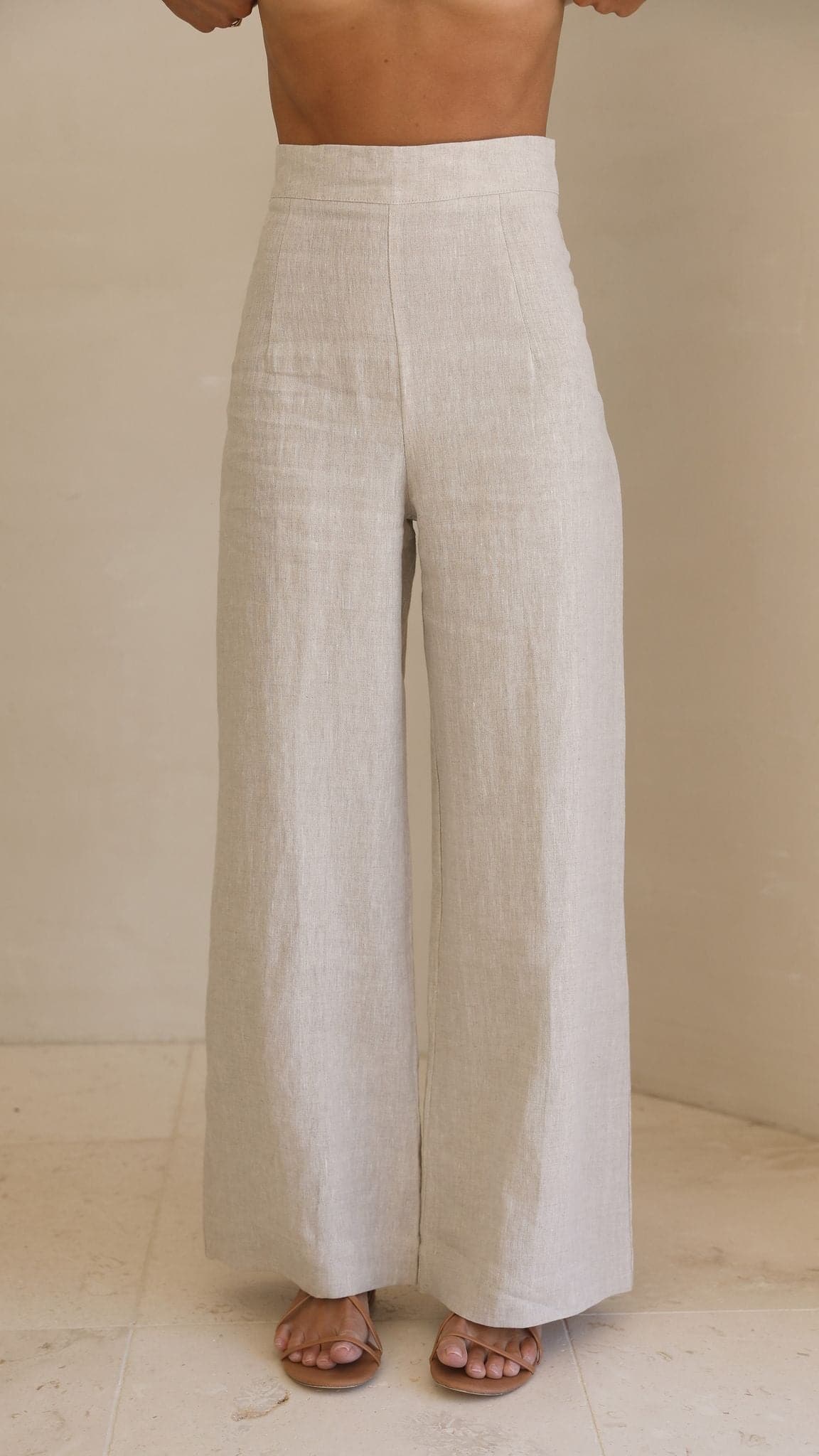 Karah Pants for Women - Soft High Waisted Oatmeal Casual Trousers | Perfect for Work, Travel & Everyday Wear