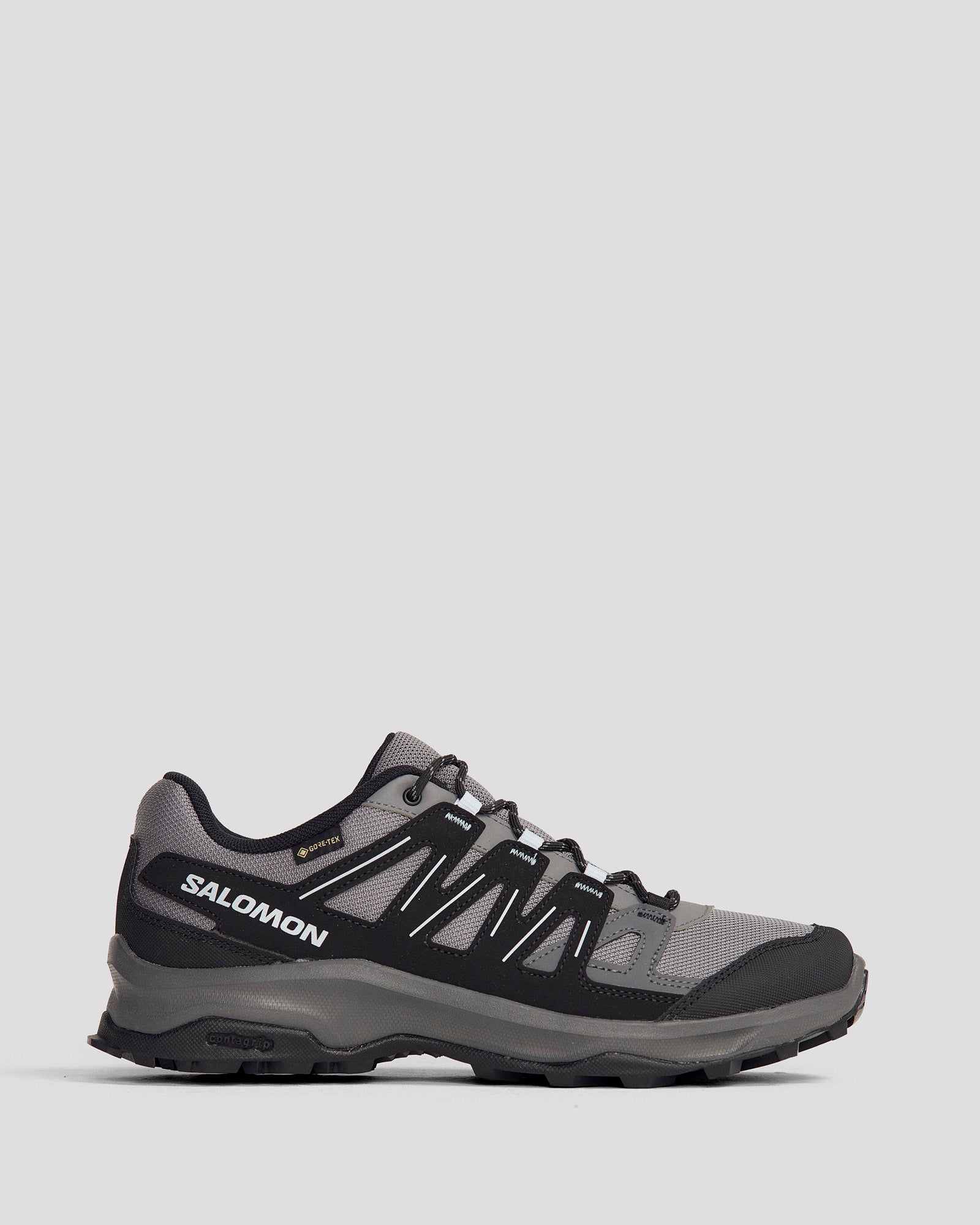 Women's Salomon Grivola Waterproof Hiking Shoes - Lightweight Trail Running Shoes for Women with Grip, Comfort & Support - Perfect for Hiking, Trekking & Outdoor Adventures (Quiet Shade/Black/Heather)