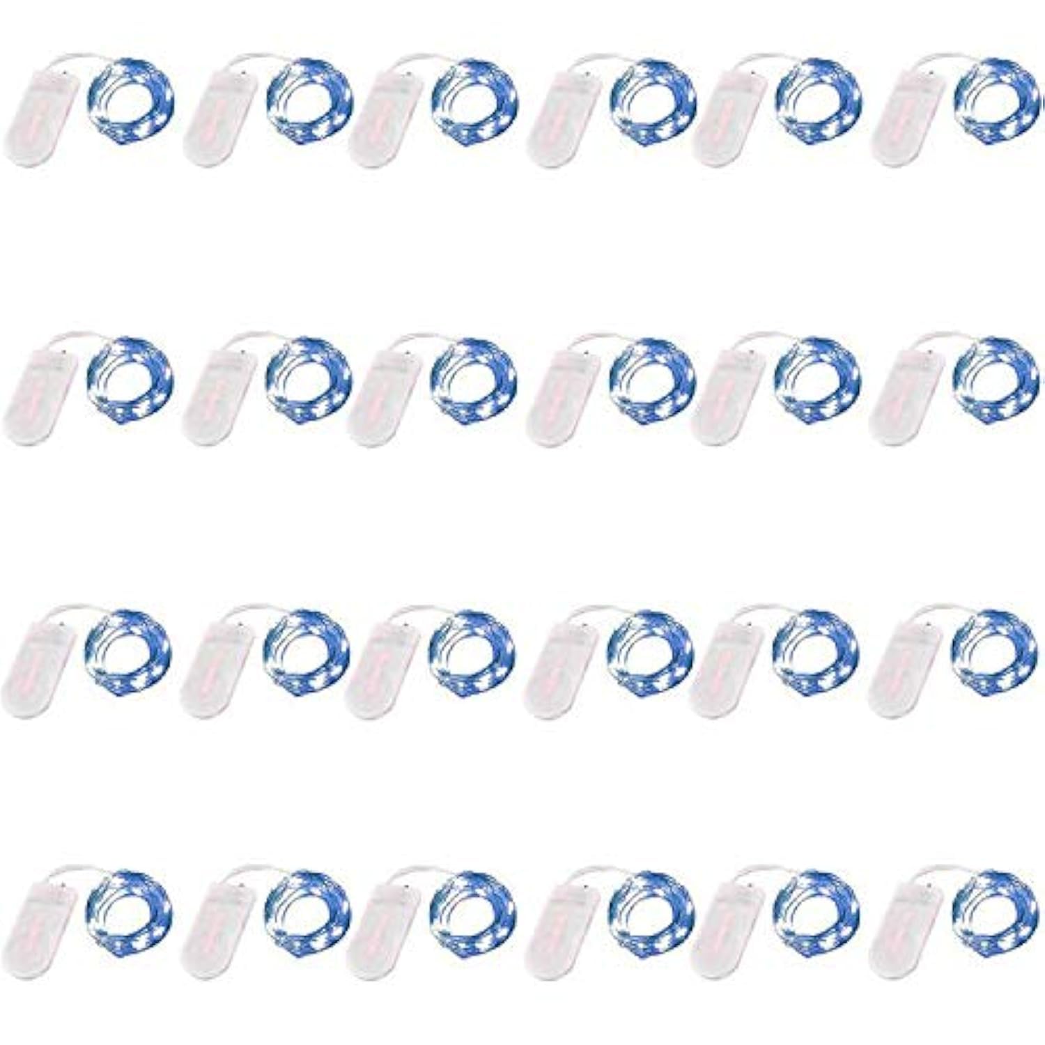 24 Pack Fairy Lights Battery Operated 6.6ft 20 LED Mini String Lights - Silver Wire Starry Lights for DIY Wedding Party Festival Halloween Christmas Decorations (Blue) | Perfect for Bedroom, Garden, Patio & Indoor/Outdoor Decor