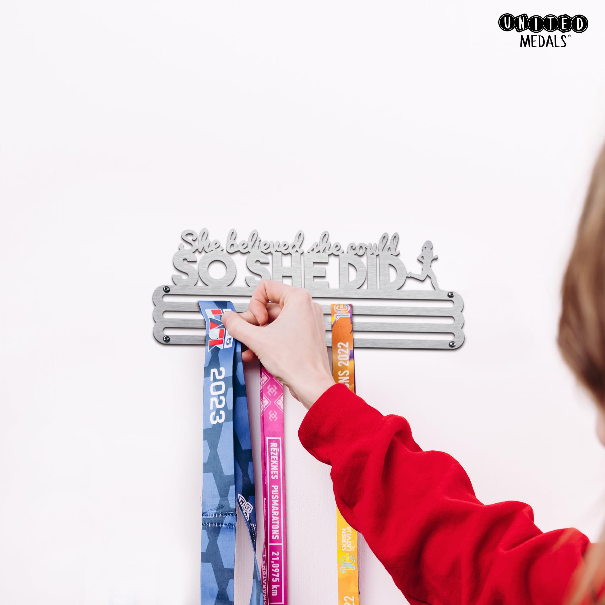 Beast Mode Steel Medal Hanger - Heavy Duty Medal Display Rack for Awards, Ribbons & Badges - Perfect for Sports Trophies, Military Medals & Competition Awards Display