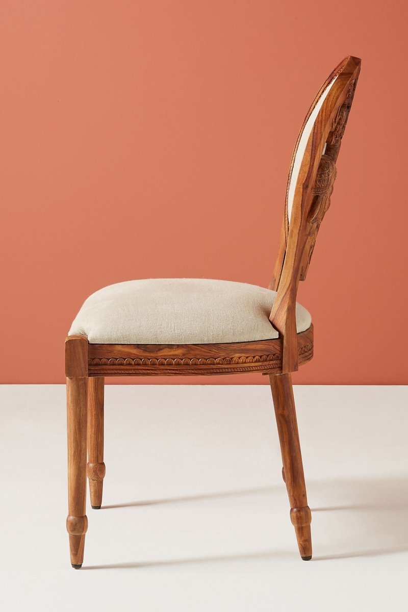 Hand Carved Elephant Armchair - Solid Wood Accent Chair with Intricate Carvings - Perfect for Living Room, Bedroom, or Home Office Decor