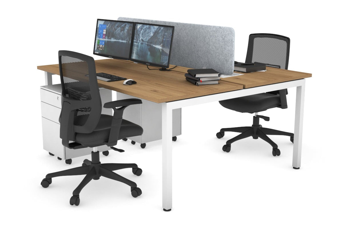 Quadro Square Legs 2 Person Office Workstation Desk [1400L x 700W] - Perfect for Collaborative Workspaces & Home Offices