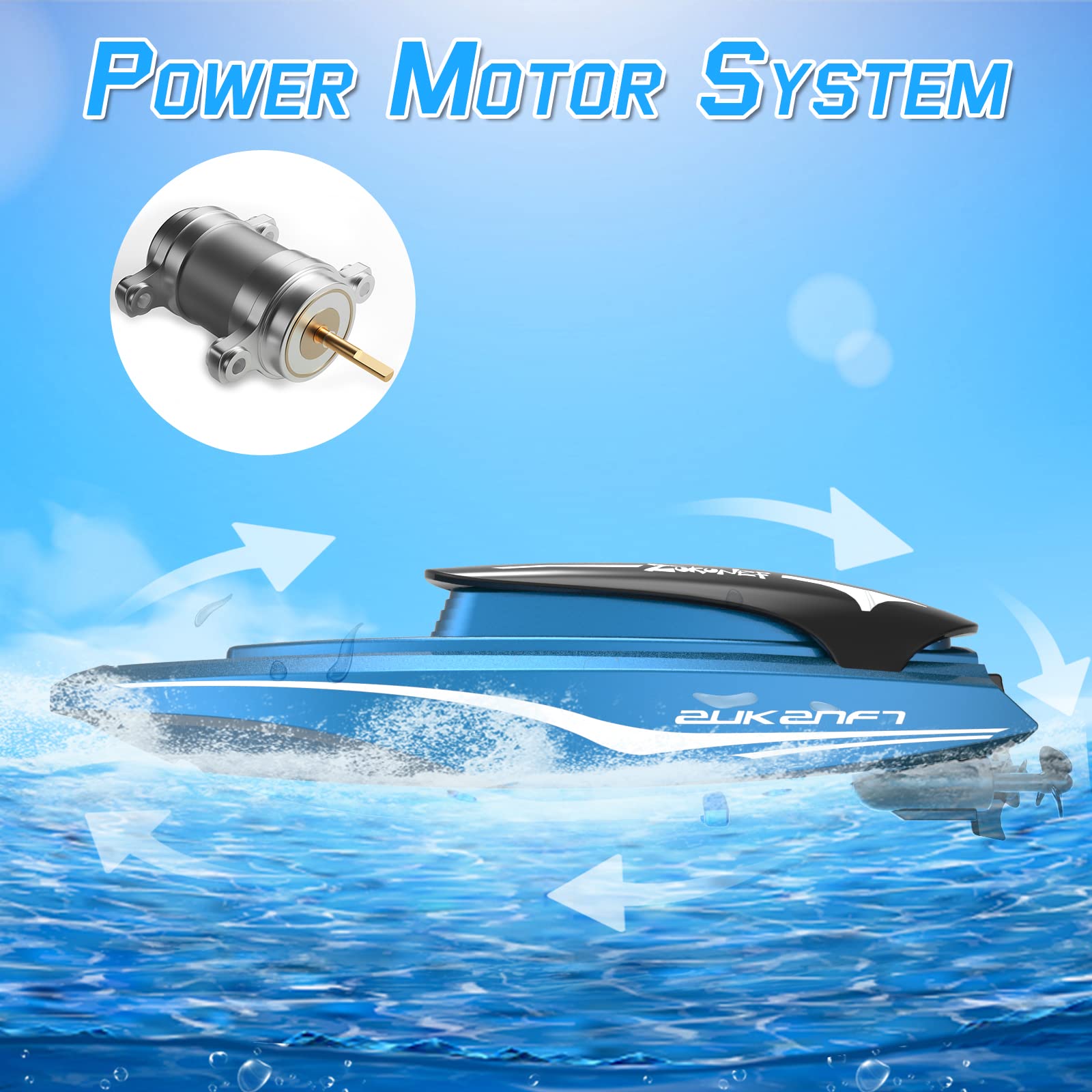Uleway 2.4GHz Remote Control Boat for Kids & Adults - High Speed Mini RC Racing Boat Toy with LED Lights for Pool, Lake & Ocean - Perfect for Indoor & Outdoor Water Play, Birthday Gifts & Family Fun