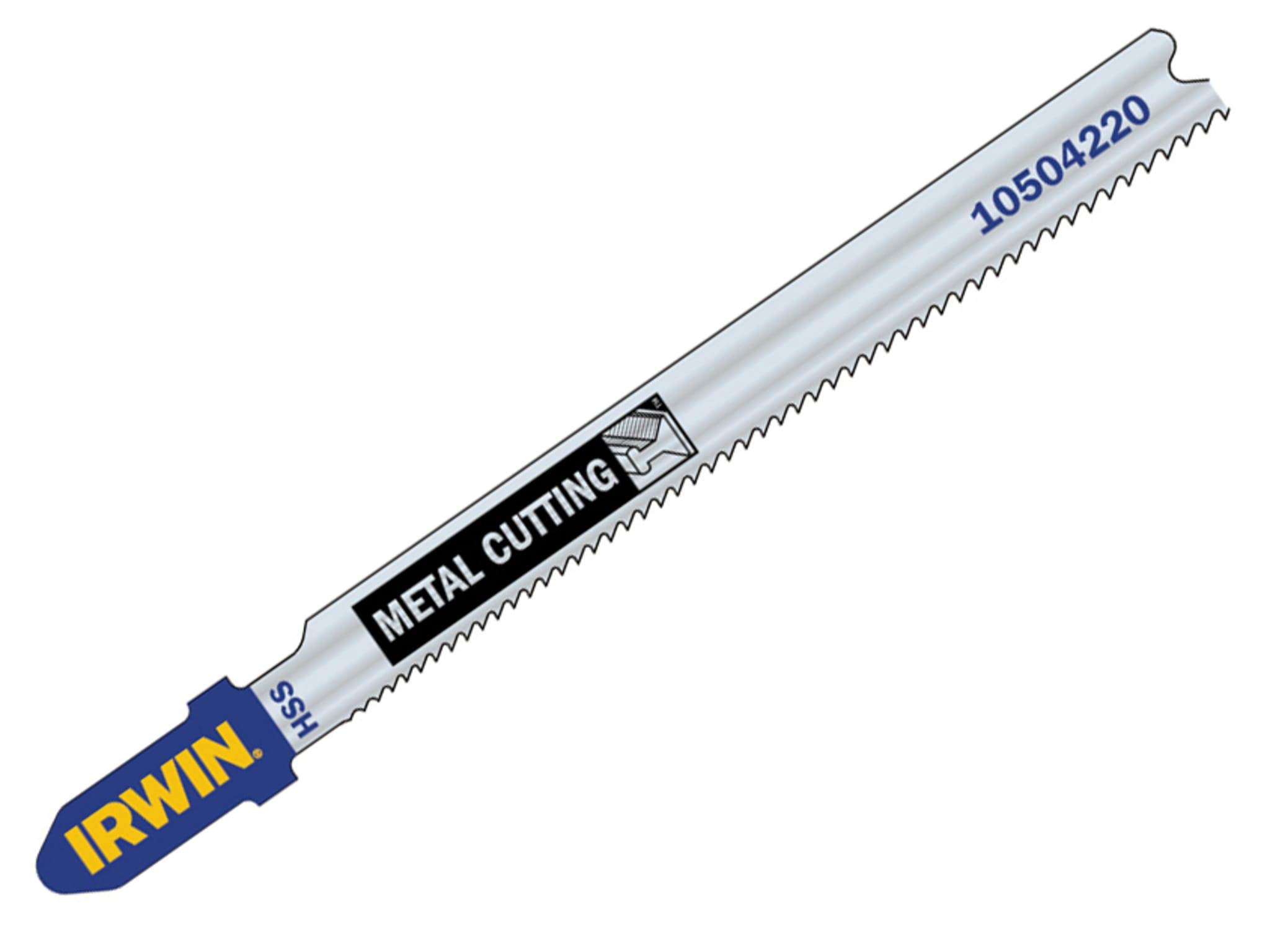 Irwin 5-Piece Metal Cutting Jigsaw Blades with Progressive Teeth - 100mm Bayonet Fitting - Perfect for DIY Projects, Metal Fabrication, and Home Renovations