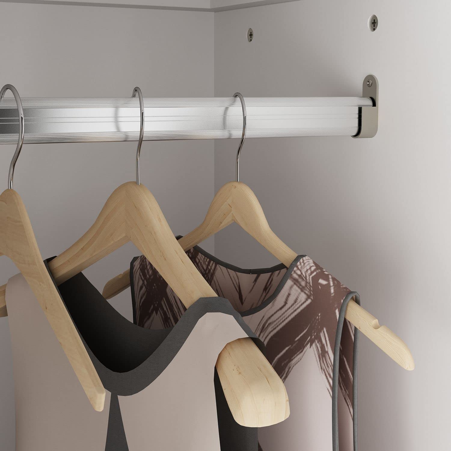 FAMAPY 2 Door Wardrobe Closet - Tall Narrow Armoire with Hanging Rod & Gold Metal Handles, White Bedroom Storage Cabinet (15.7”W x 19.3”D x 74.9”H) - Perfect for Small Spaces, Apartments, Dorm Rooms & Closet Organization