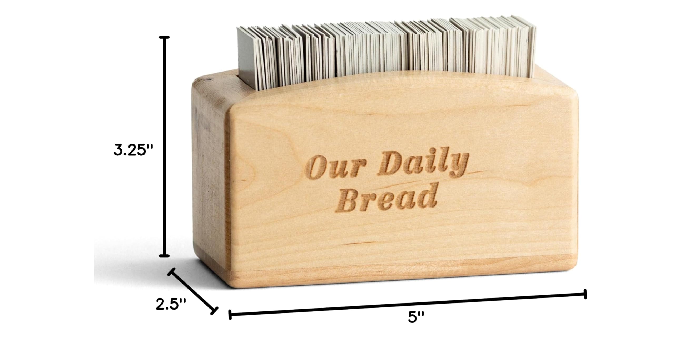 DaySpring Our Daily Bread Wooden Promise Box - 240 Bible Scripture Cards with God's Word, Christian Gift for Encouragement & Faith Sharing (J4531, Brown) - Perfect for Daily Devotion, Small Group Bible Study & Inspirational Home Decor