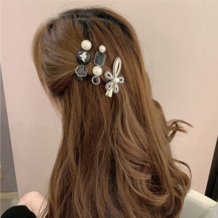 ASSU Korean Style Hair Clips - Elegant Pearl Rhinestone Metal Hairpins for Women & Girls (Pack of 5) | Perfect for Weddings, Parties & Daily Styling