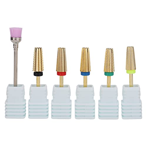 Professional Gold Nail Grinding Head & Drill Bits - High Strength for Nail Salon & Home Use - Perfect for Manicure, Pedicure & Nail Art