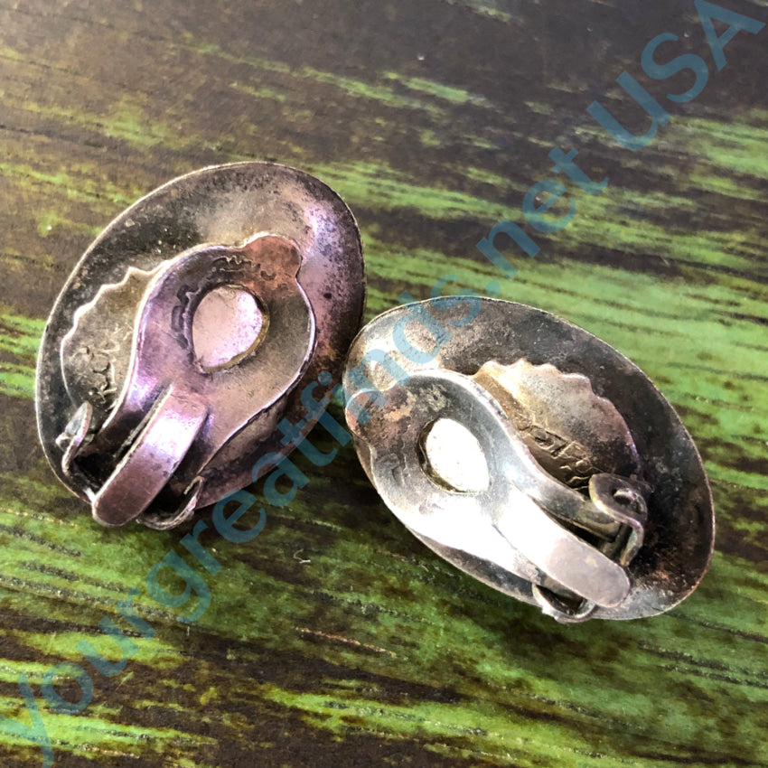 Vintage Mexican Sterling Silver Western Hat Clip-On Earrings for Women – Handmade Boho Cowgirl Jewelry – Perfect for Rodeo, Country Music Festivals & Western Fashion